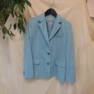 LL Bean Wool/Cashmere blend. Baby blue fully lined suit jacket